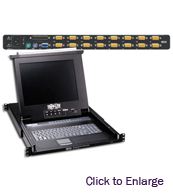 16-Port NetDirector 1U Rackmount Console KVM Switch w/15 LCD