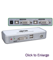 KVM Switches 2-Port Compact DVI/USB KVM Switch w/Audio and Cables