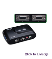 2-Port Compact USB KVM Switch w/Audio and Cables 