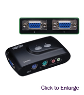 2-Port Compact PS/2 KVM Switch w/Audio and Cables