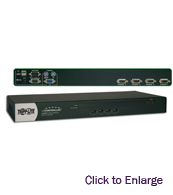 4-Port 1U Rackmount USB/PS2 KVM Switch with On-Screen Display 